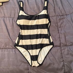 DKNY one piece with side cutouts, size 10